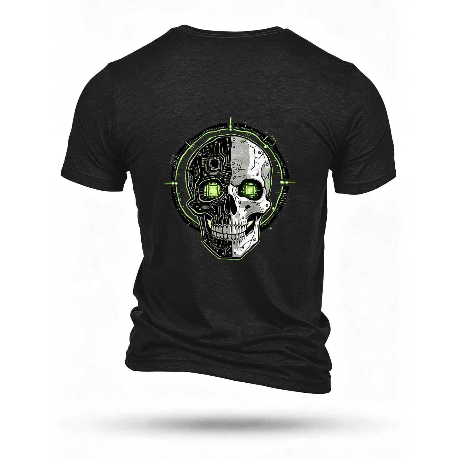 Black T-shirt, back print