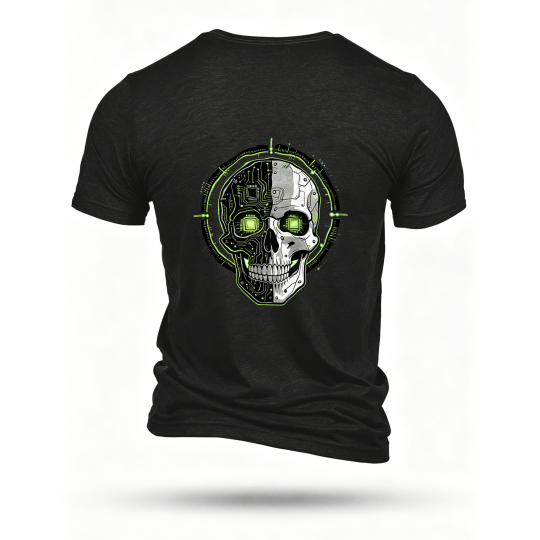 Black T-shirt, back print