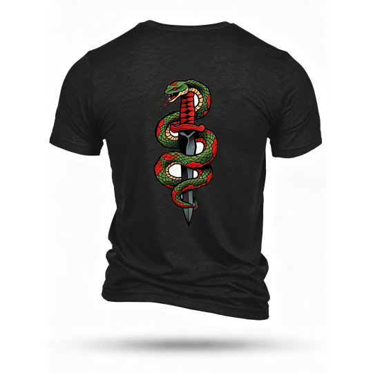 Black T-shirt, back print