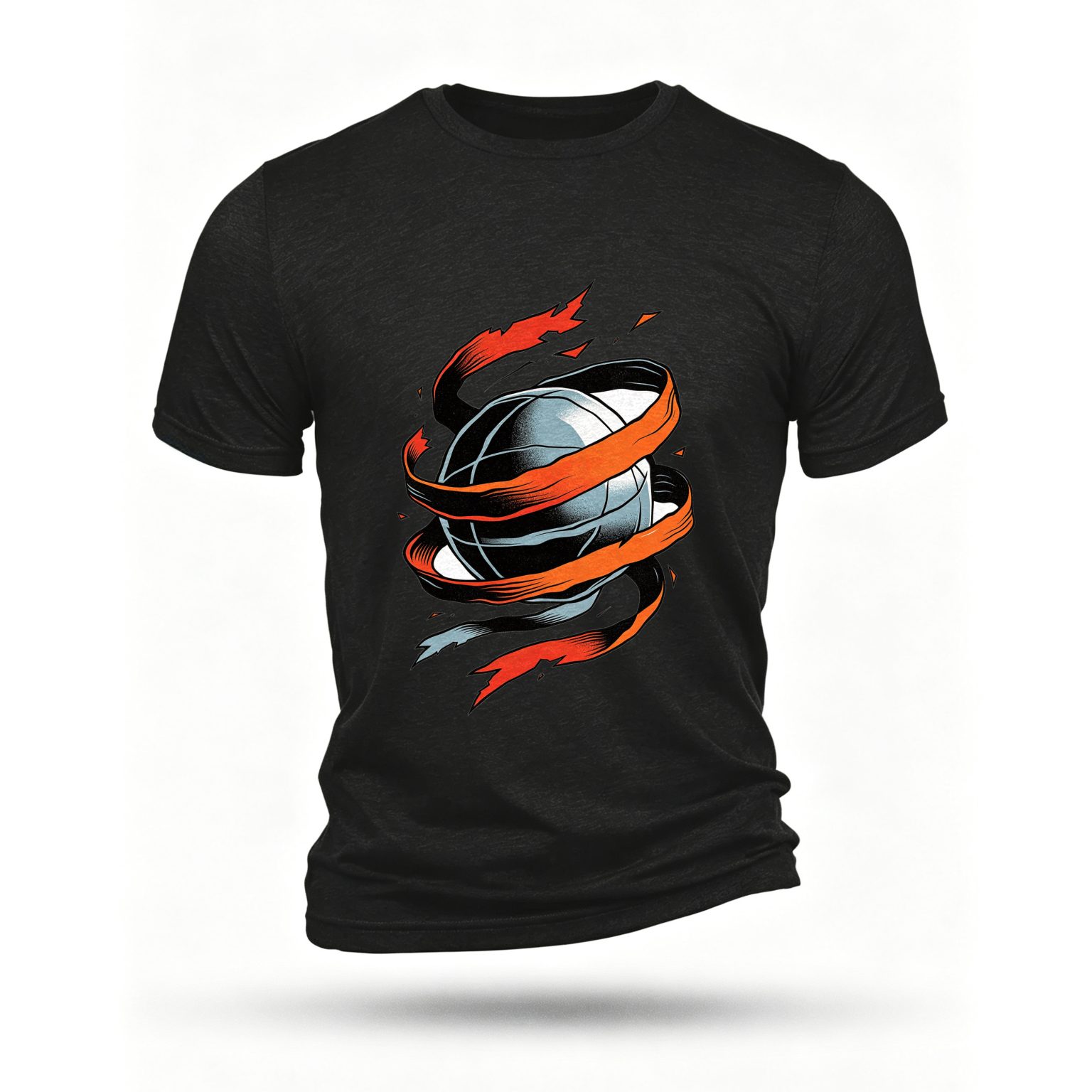 Black T-shirt, front print