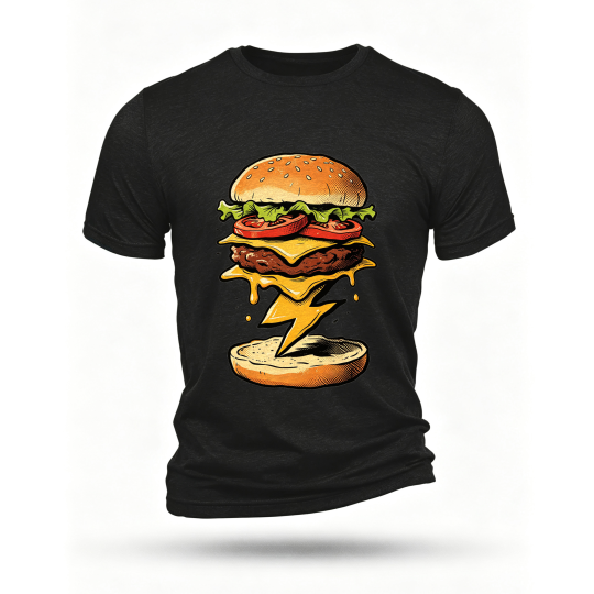 Black T-shirt, front print