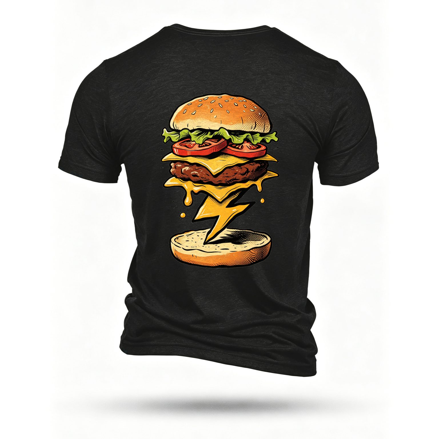 Black T-shirt, back print