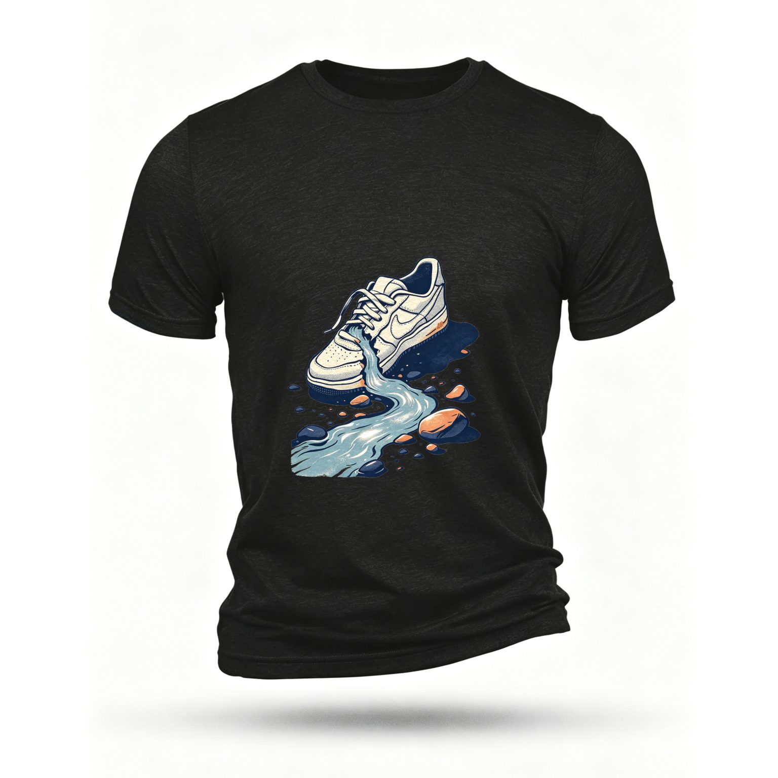 Black T-shirt, front print
