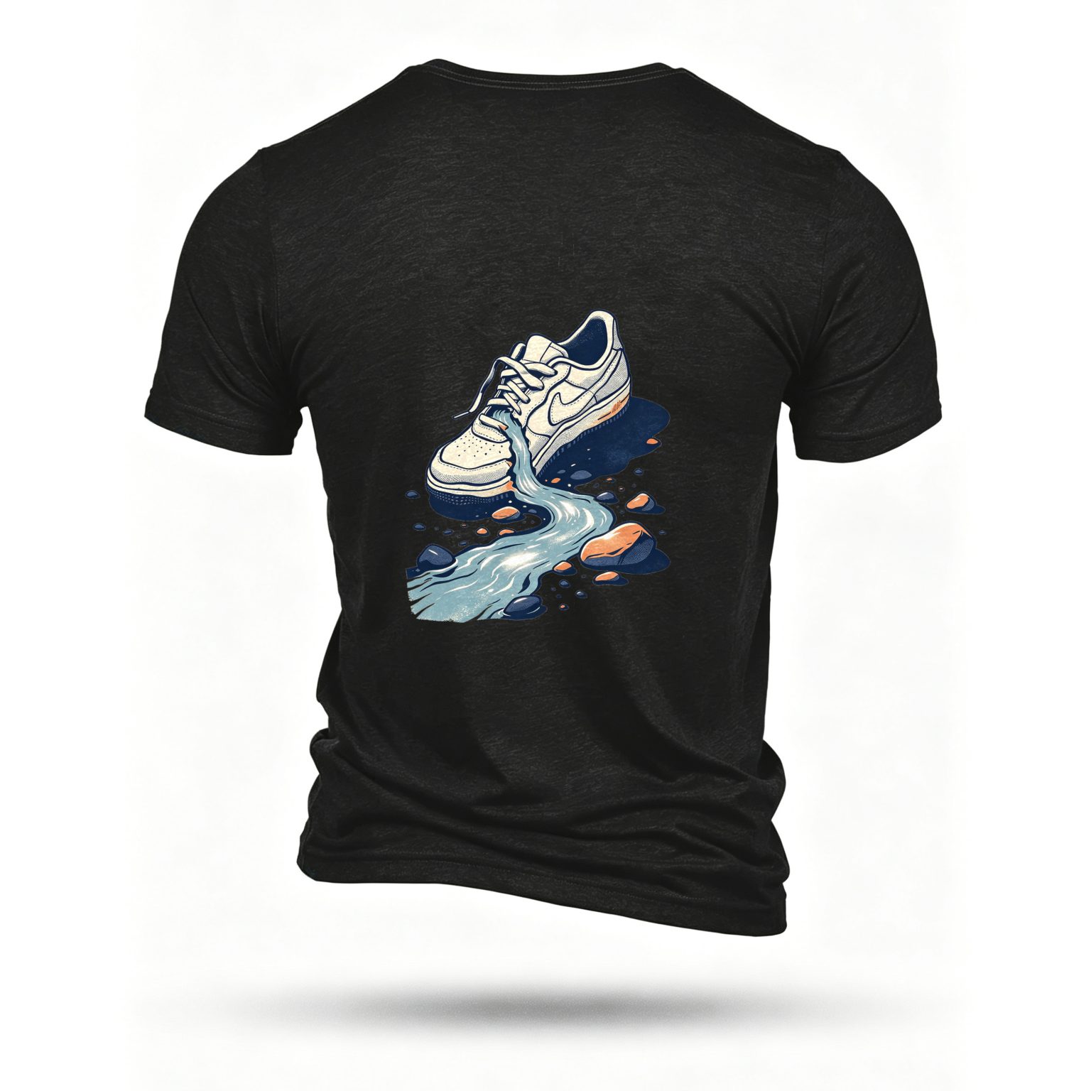 Black T-shirt, back print
