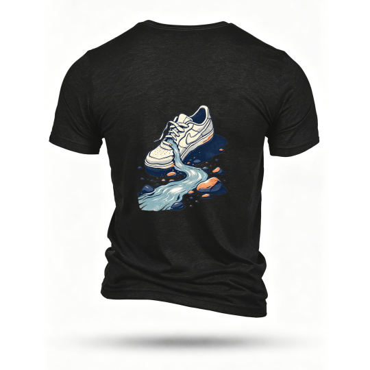 Black T-shirt, back print