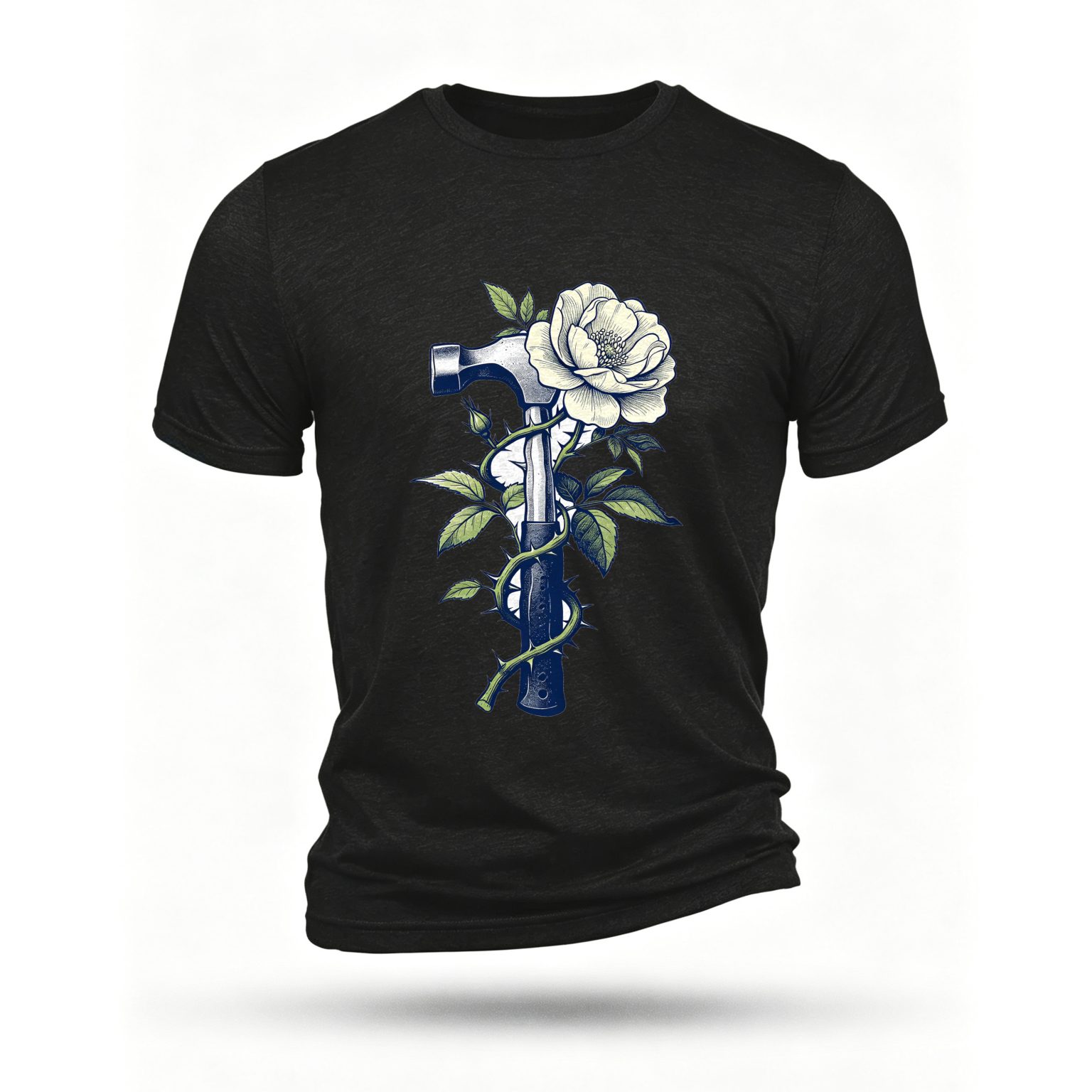 Black T-shirt, front print