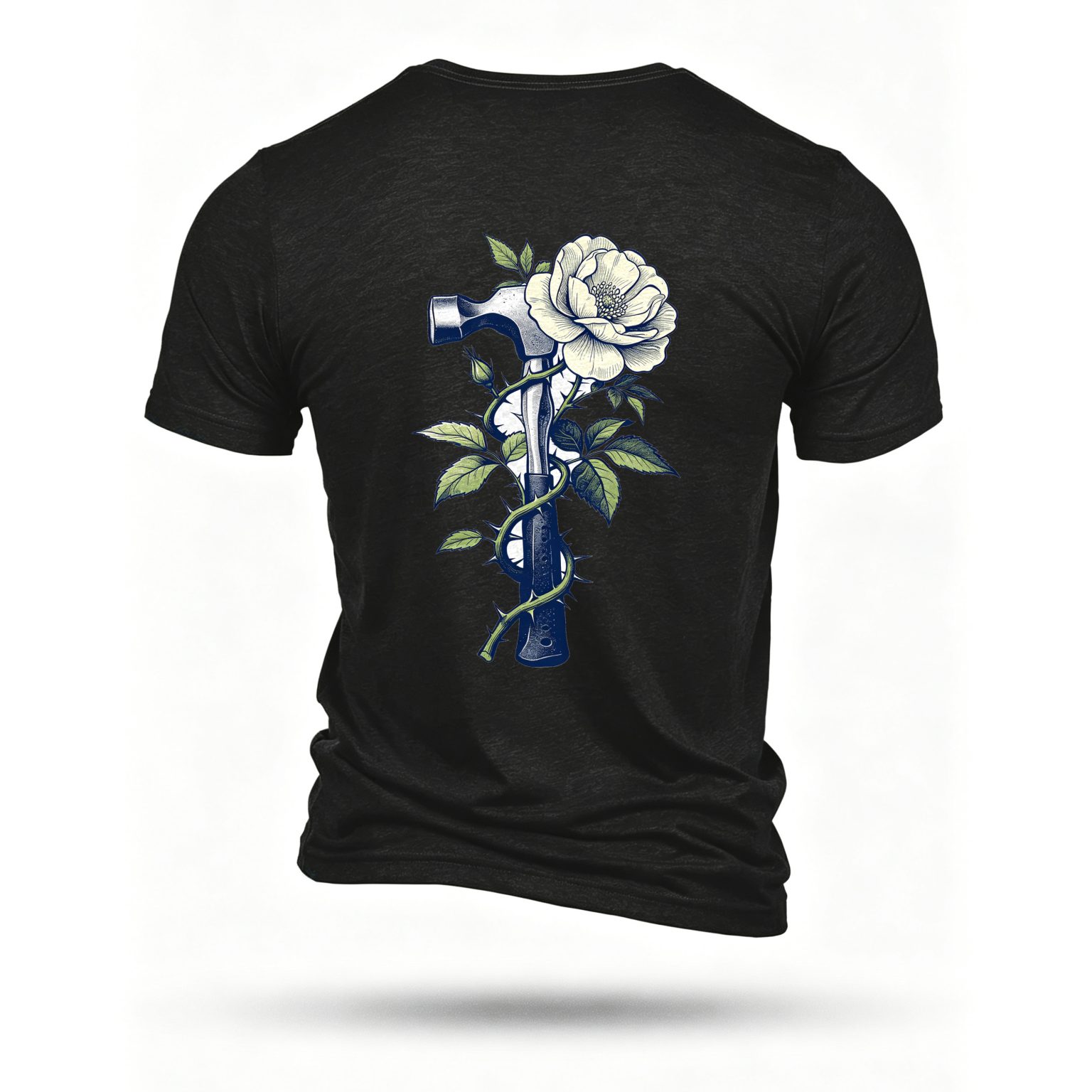 Black T-shirt, back print