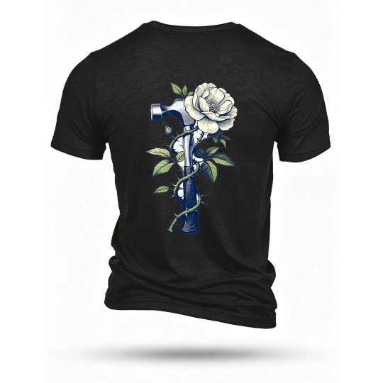 Black T-shirt, back print