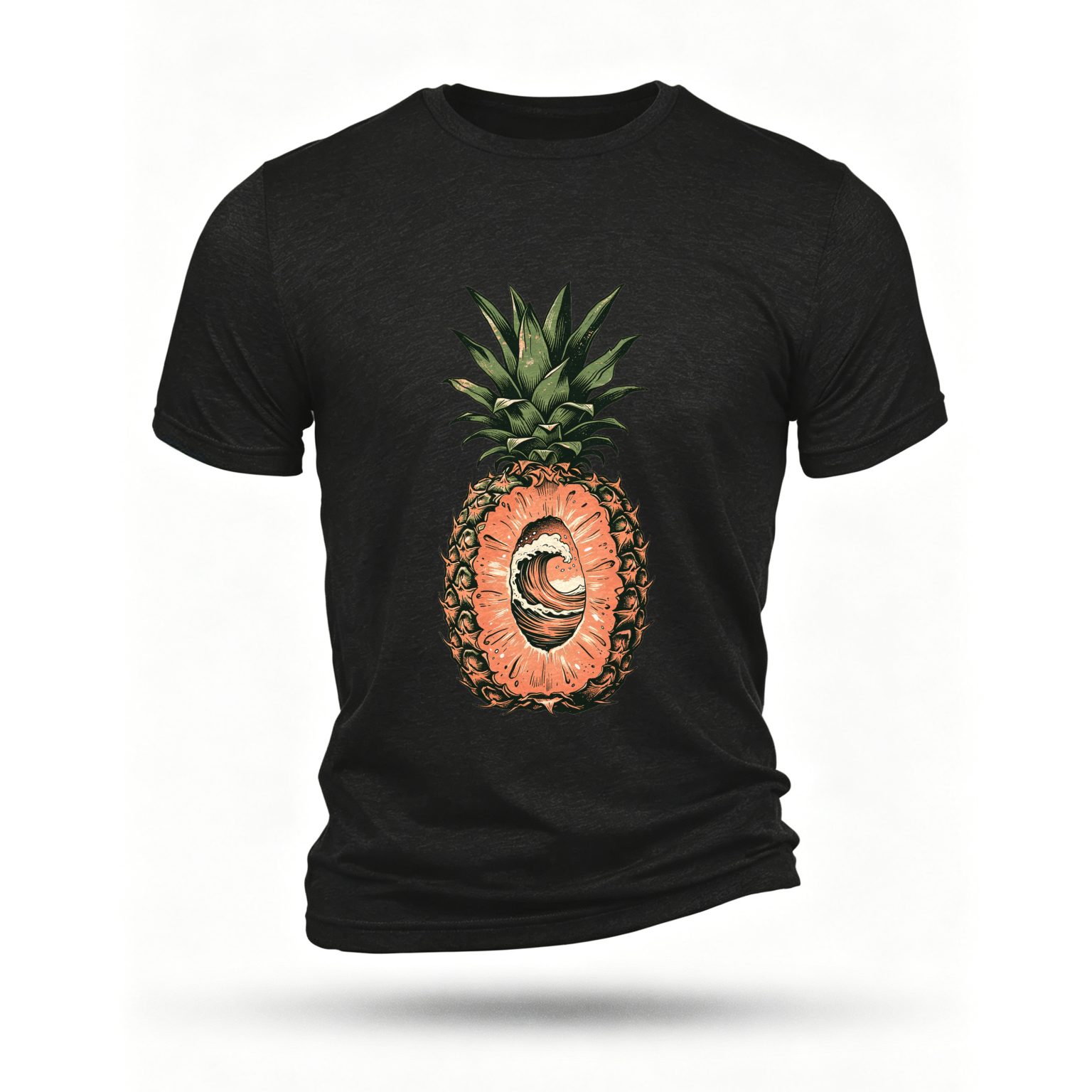 Black T-shirt, front print