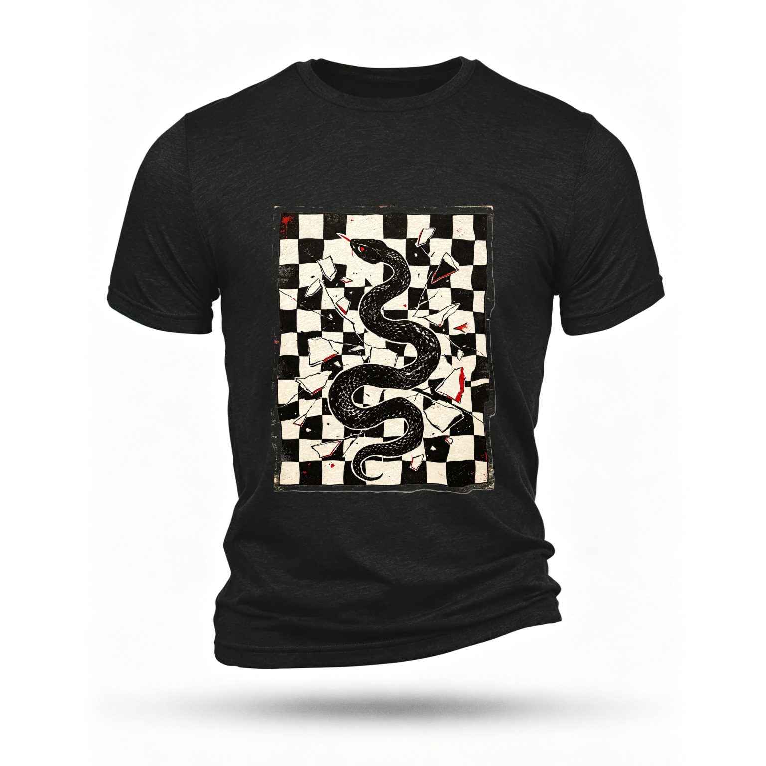 Black T-shirt, front print