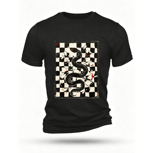 Black T-shirt, front print