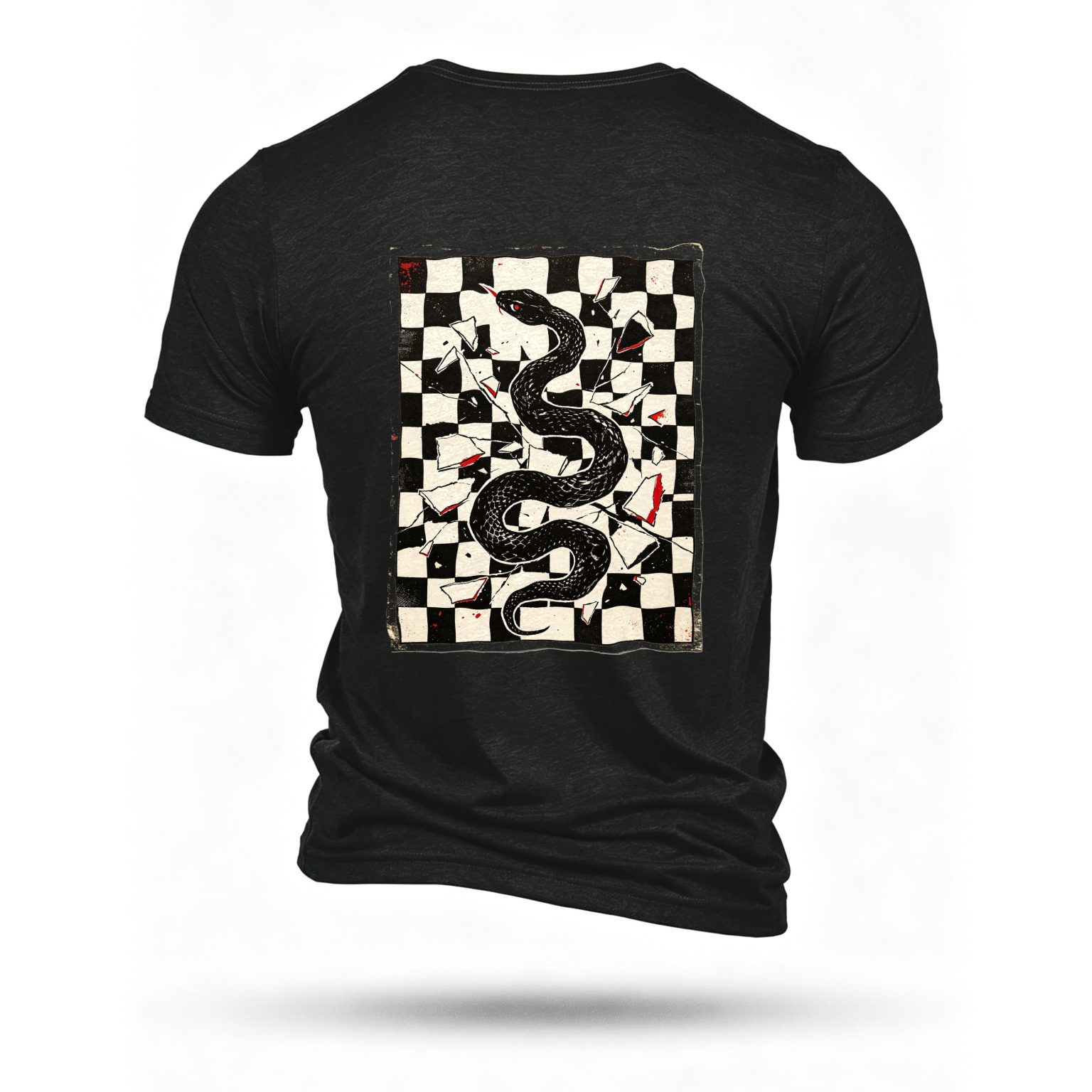 Black T-shirt, back print