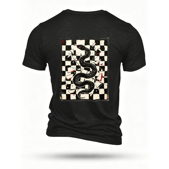 Black T-shirt, back print