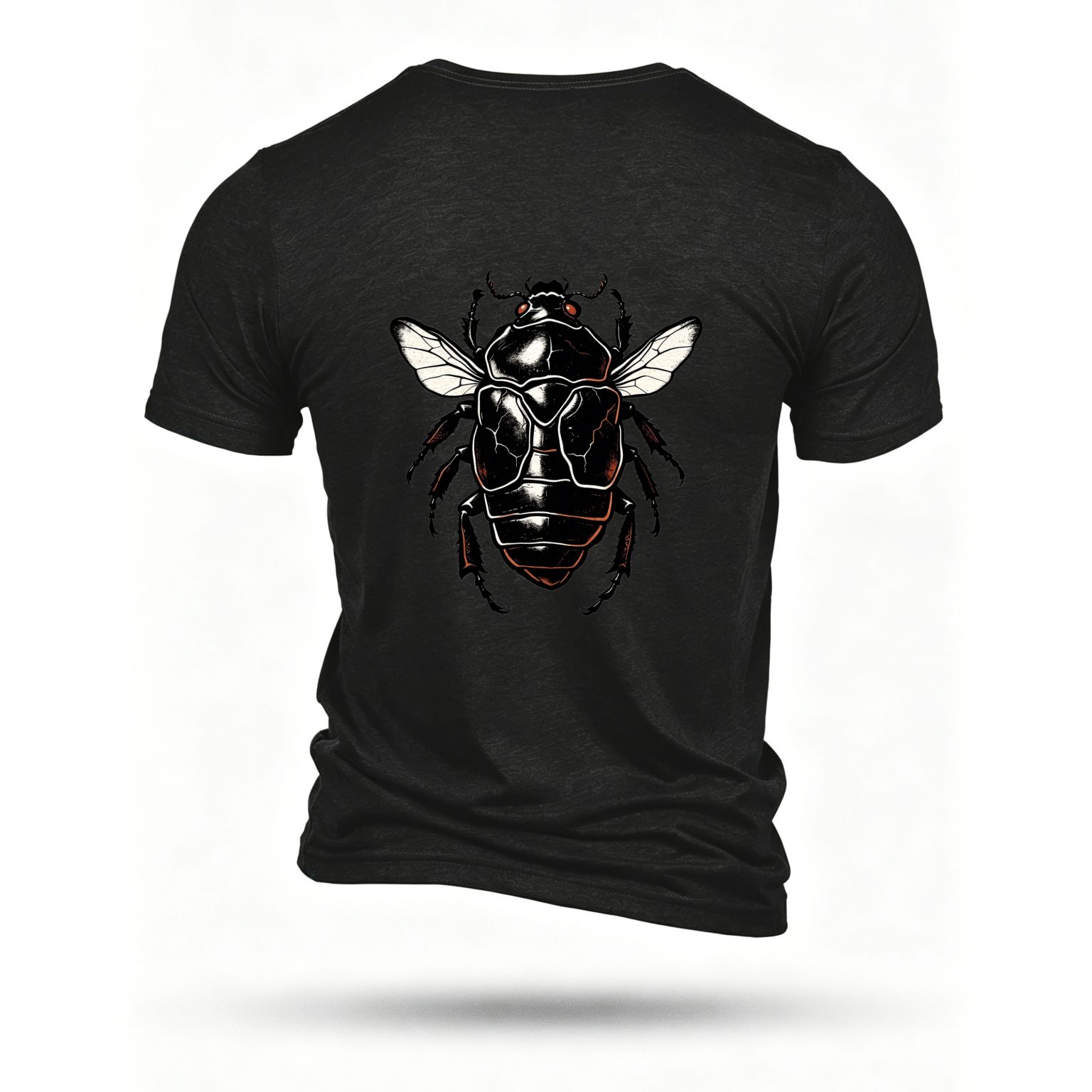 Black T-shirt, back print
