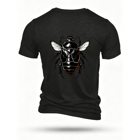 Black T-shirt, back print