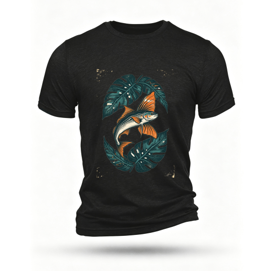 Black T-shirt, front print