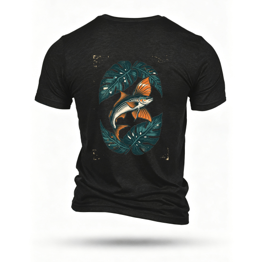 Black T-shirt, back print