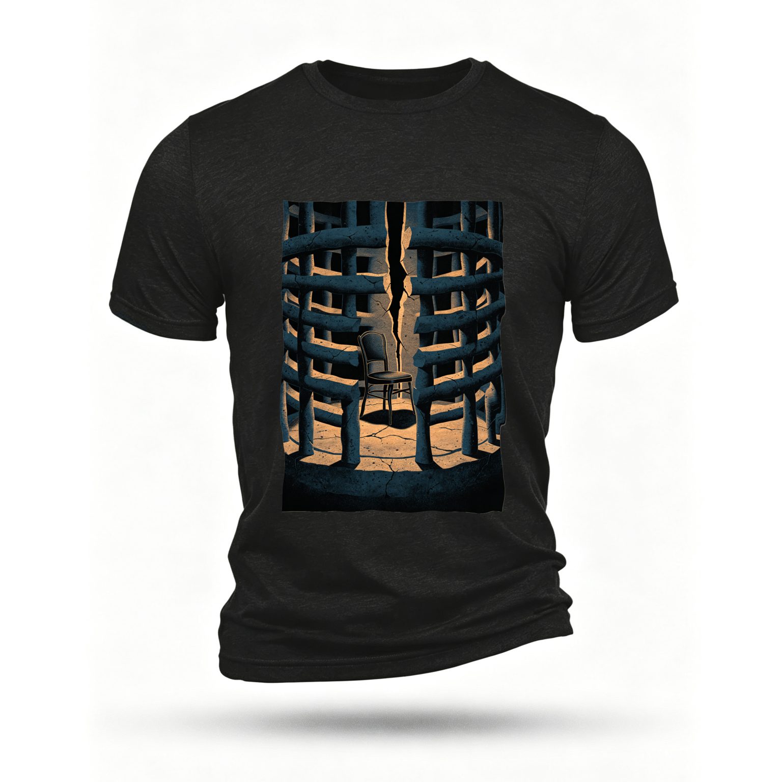 Black T-shirt, front print