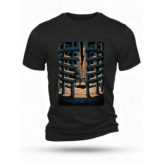 Black T-shirt, front print