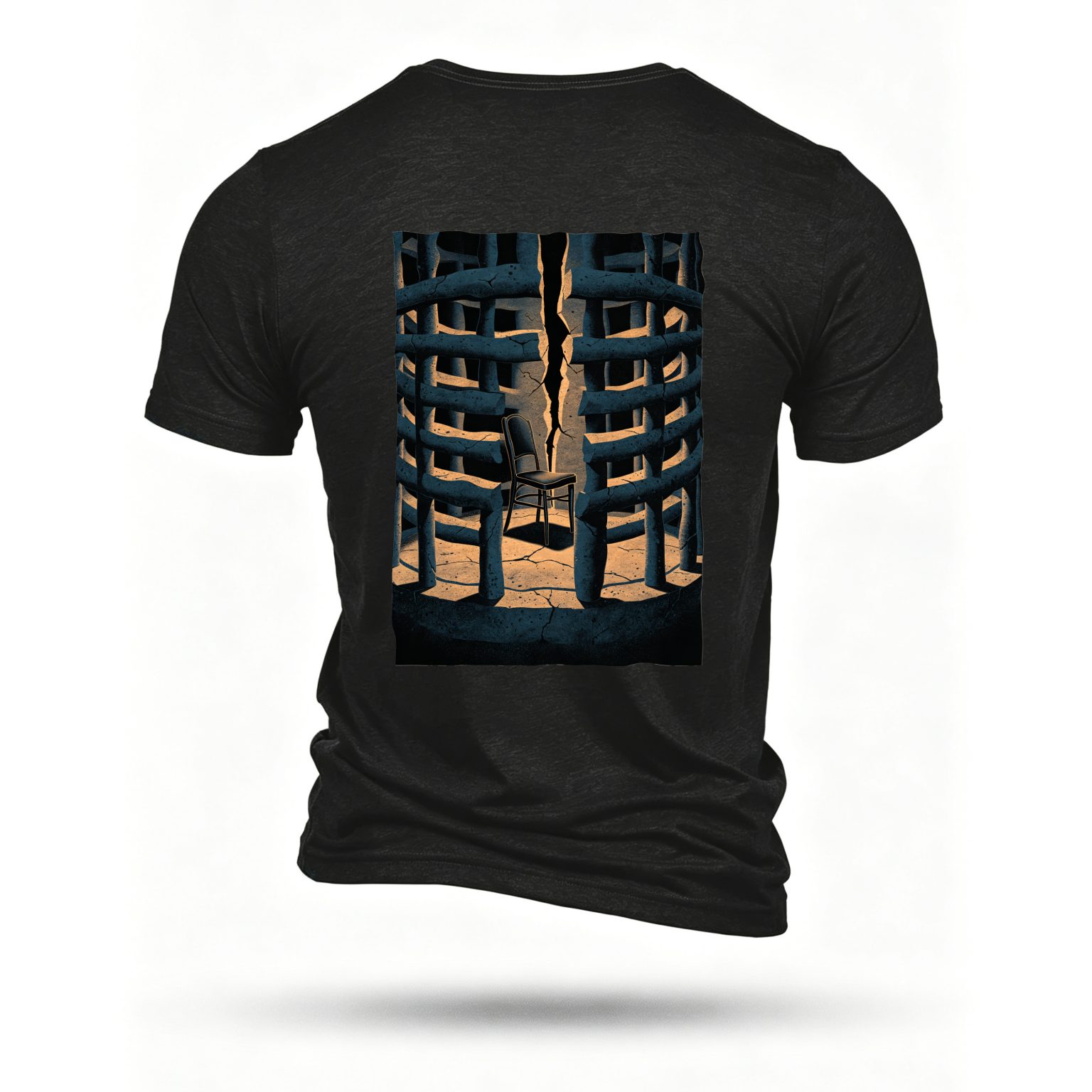 Black T-shirt, back print