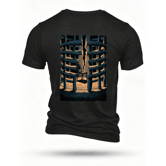 Black T-shirt, back print