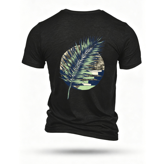 Black T-shirt, back print