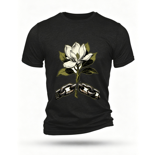 Black T-shirt, front print