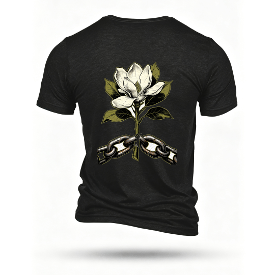 Black T-shirt, back print