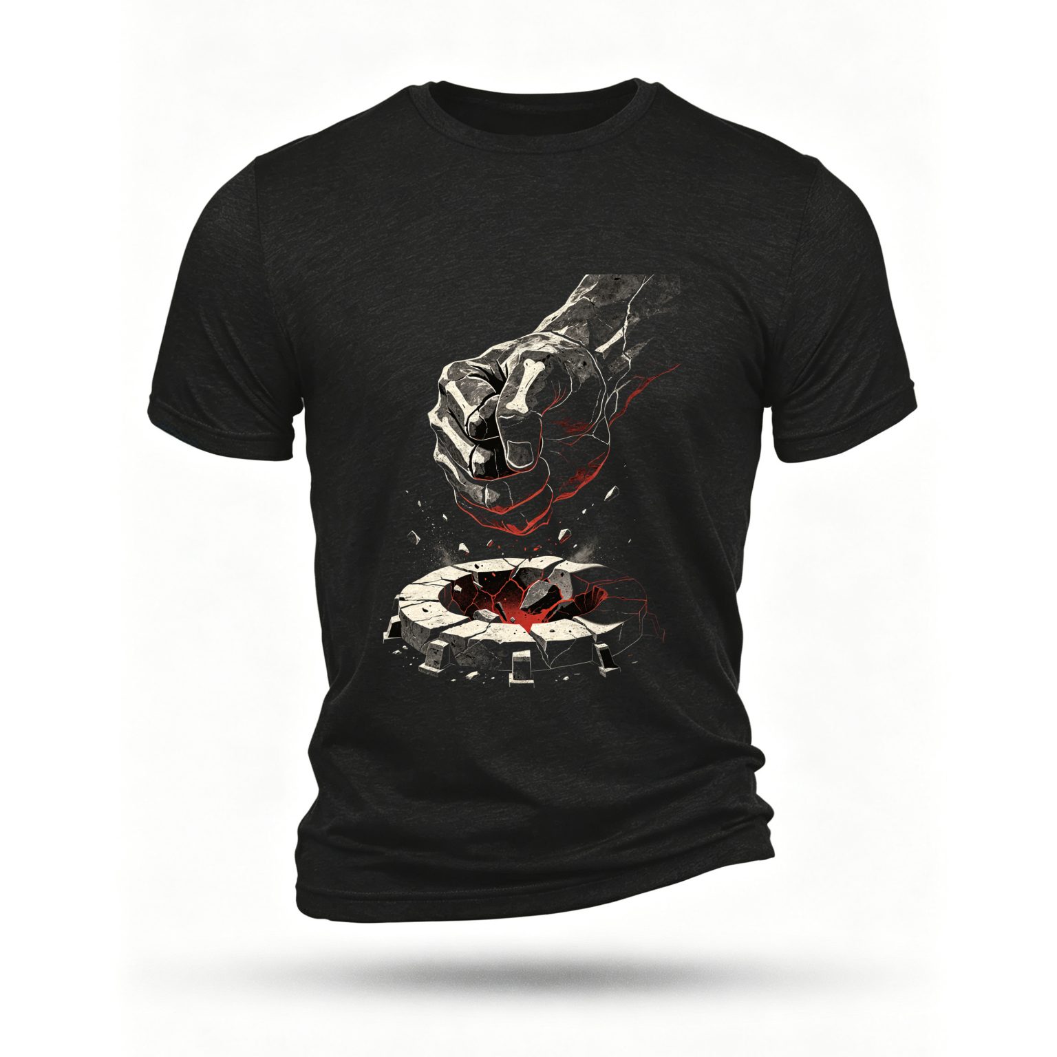 Black T-shirt, front print