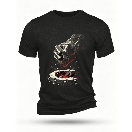 Black T-shirt, front print
