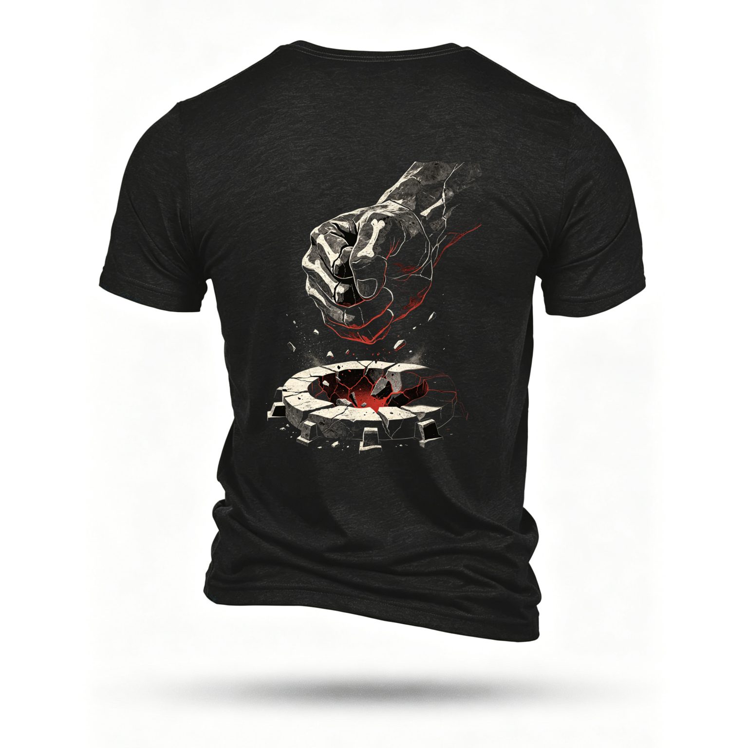 Black T-shirt, back print