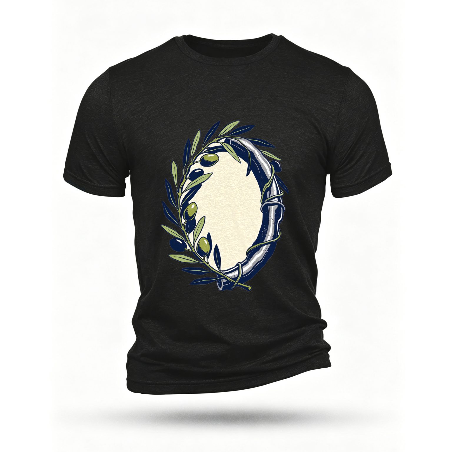 Black T-shirt, front print