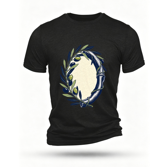 Black T-shirt, front print