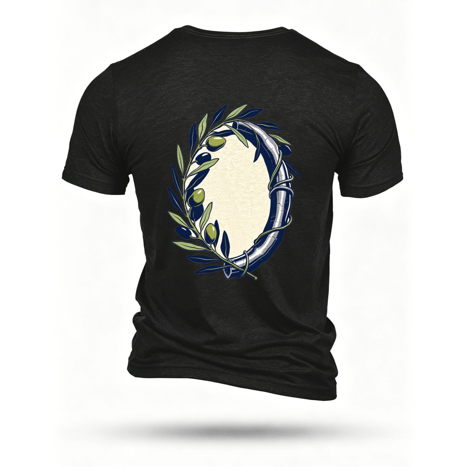 Black T-shirt, back print