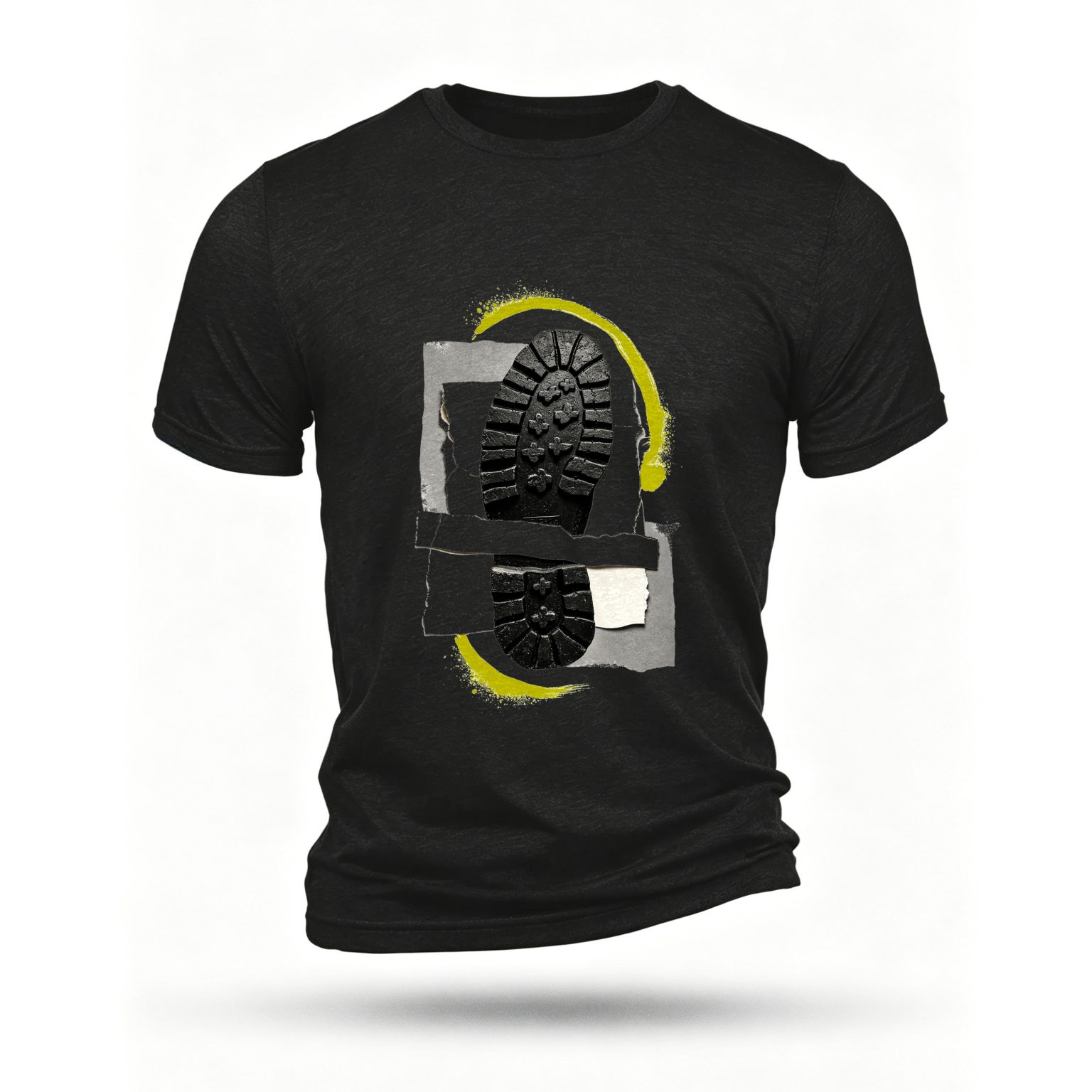 Black T-shirt, front print