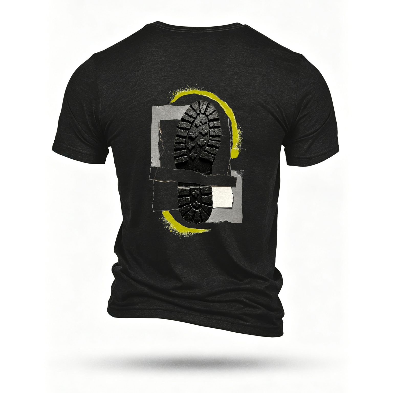 Black T-shirt, back print