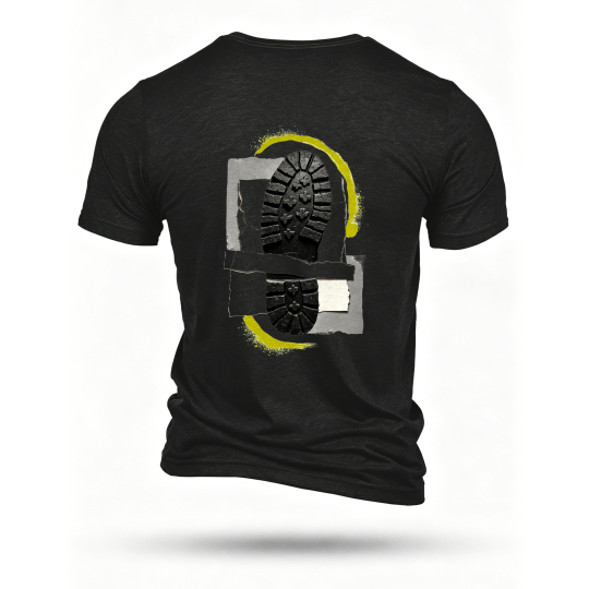 Black T-shirt, back print