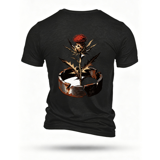 Black T-shirt, back print