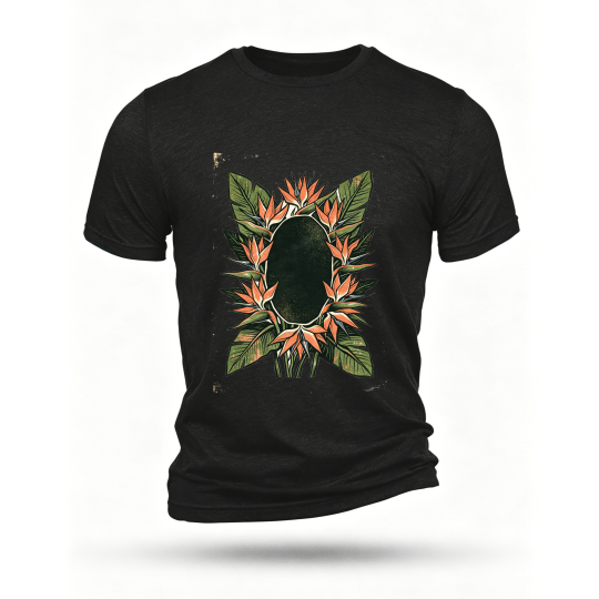 Black T-shirt, front print