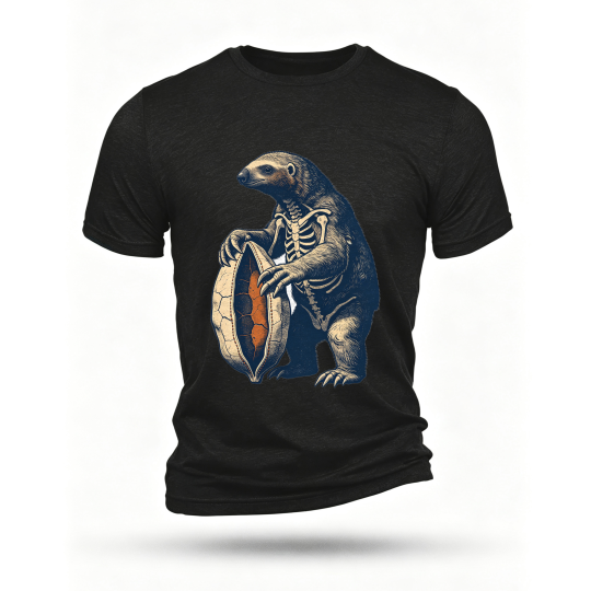 Black T-shirt, front print