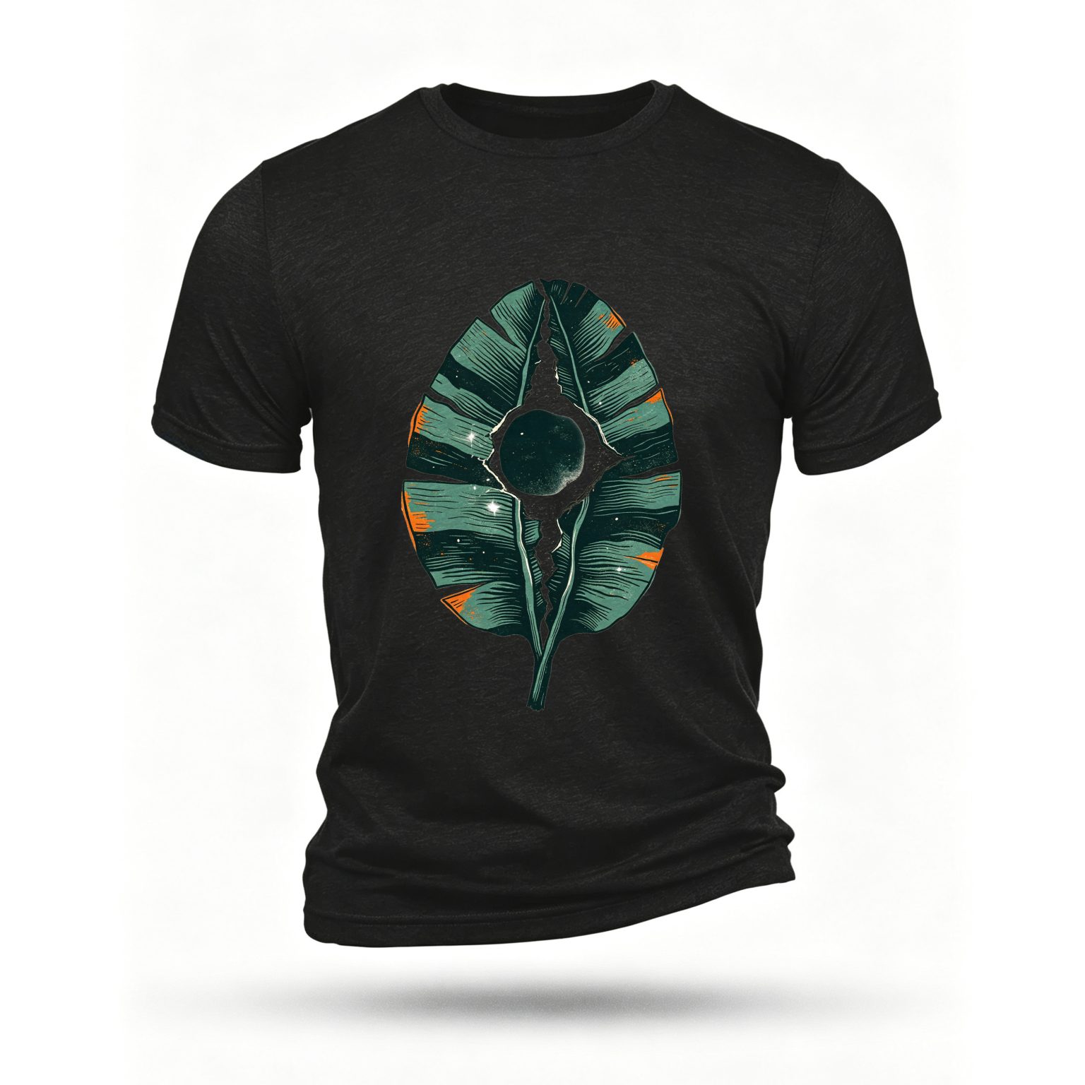 Black T-shirt, front print