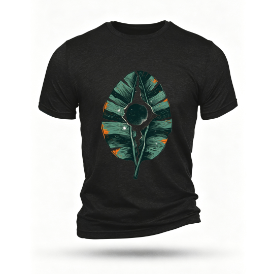 Black T-shirt, front print