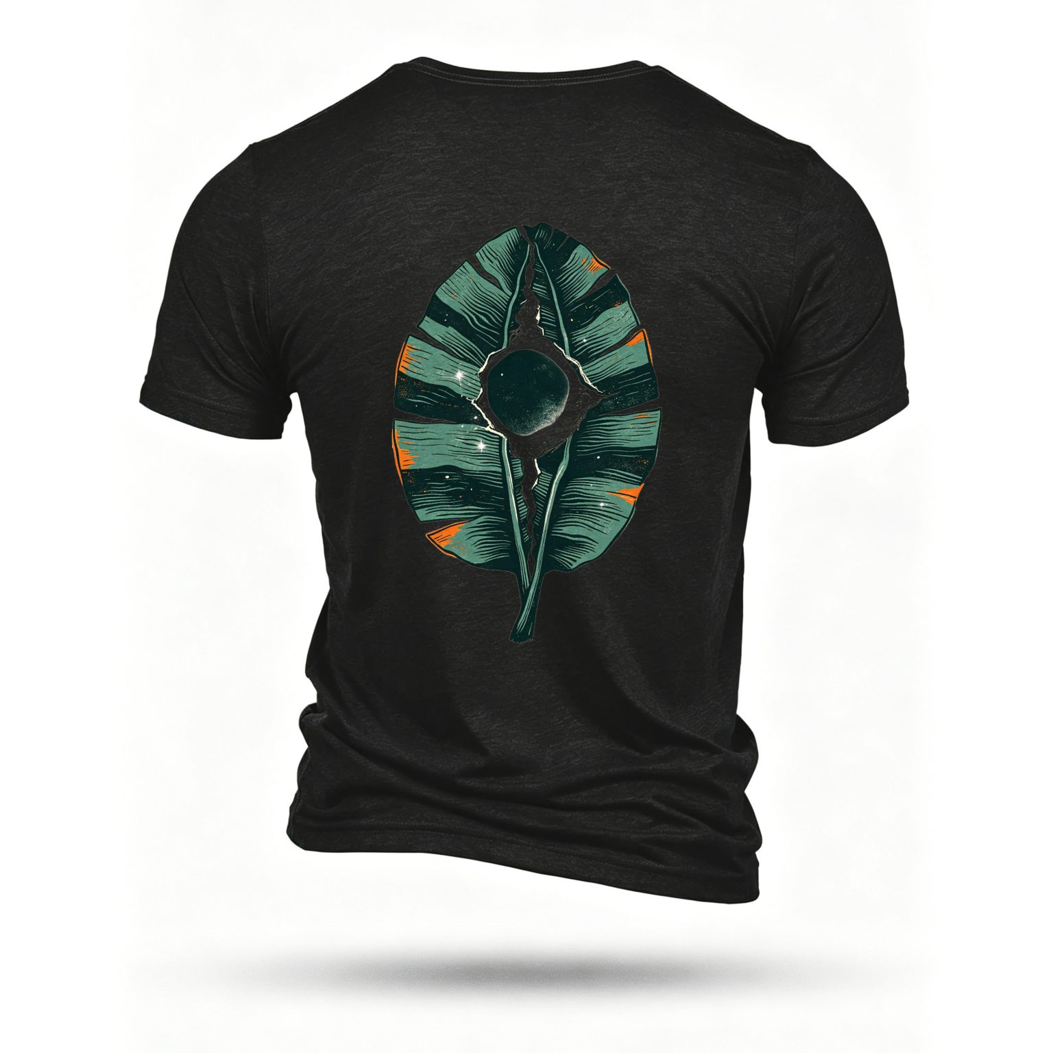 Black T-shirt, back print