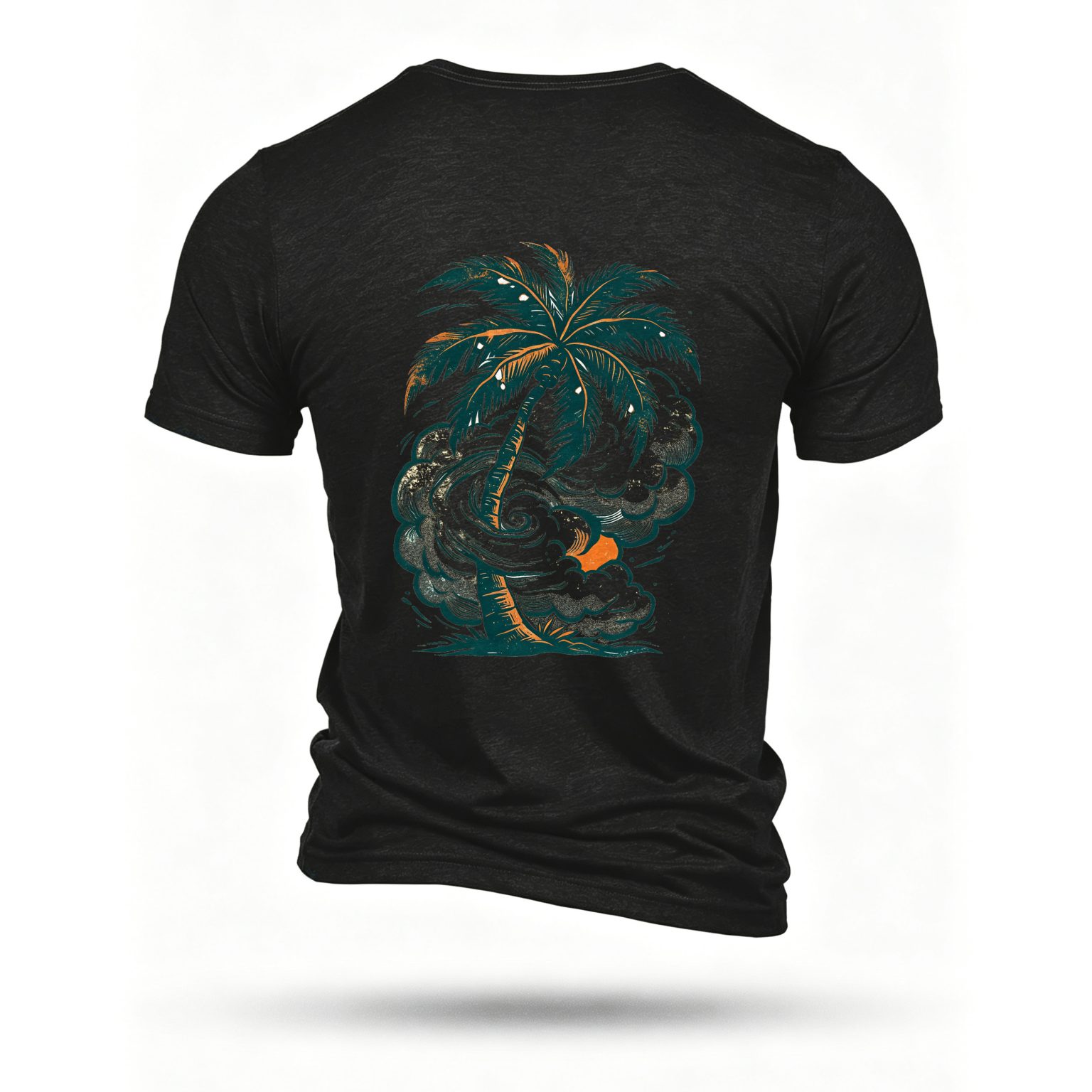 Black T-shirt, back print