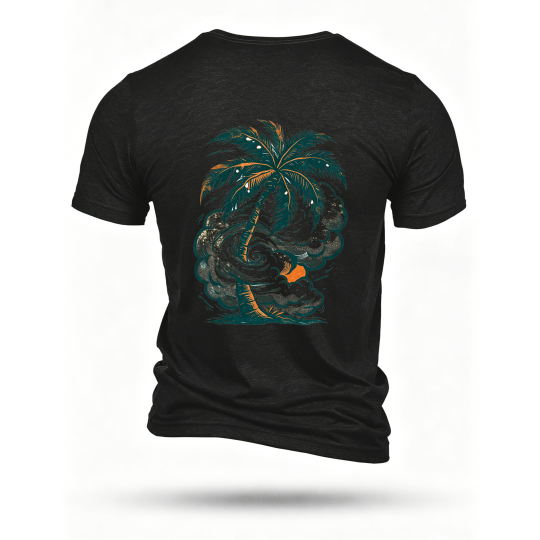 Black T-shirt, back print