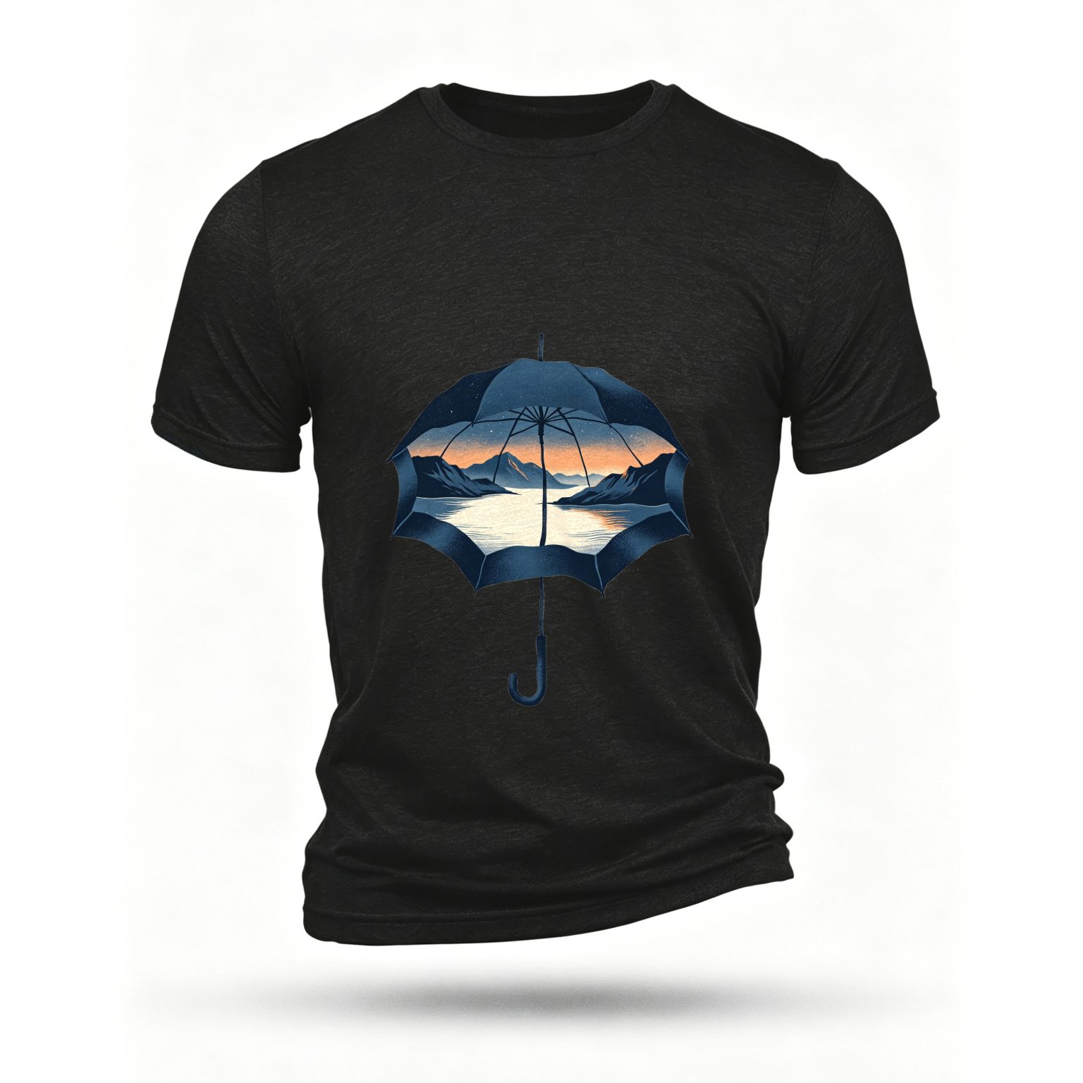 Black T-shirt, front print