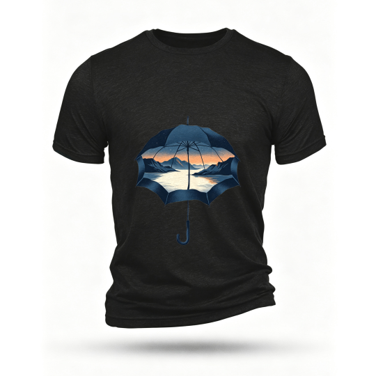 Black T-shirt, front print