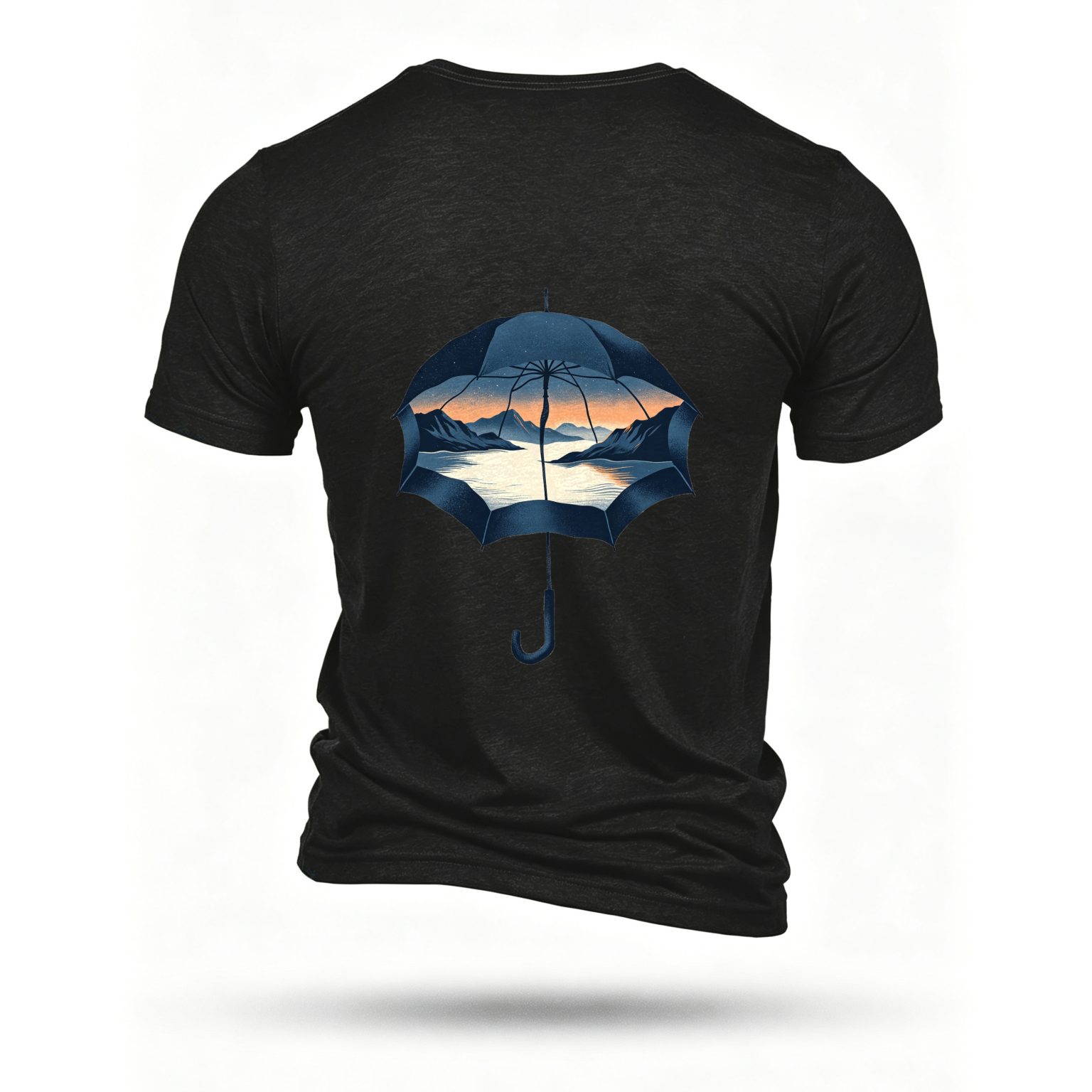 Black T-shirt, back print