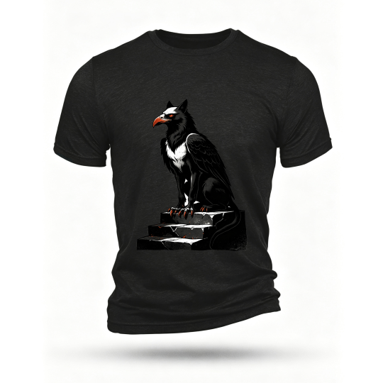 Black T-shirt, front print