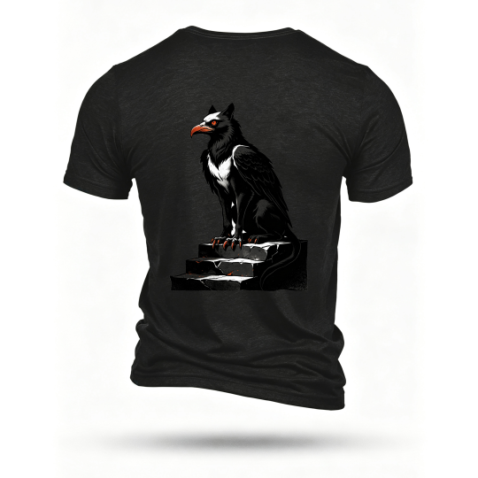Black T-shirt, back print